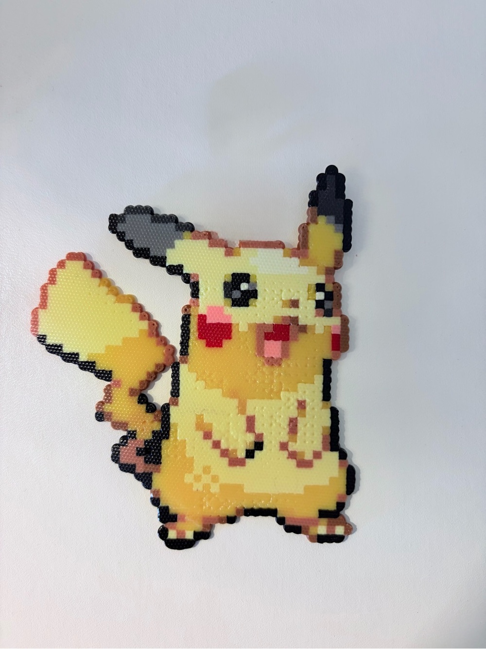 Pokemon Pikachu Perler Bead Pixel Art Magnet - Yellow, Black, Red
